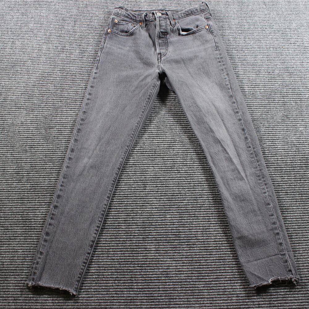 Levi's 501 Jeans Women's 25x28 Gray Skinny Raw Hem